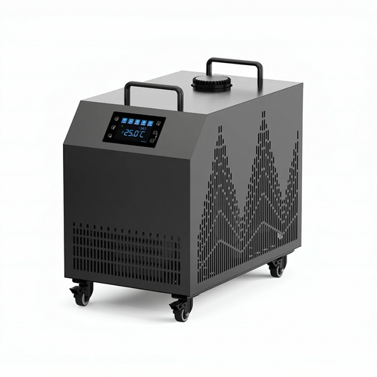 Arctic Ritual Pro chiller and heater unit on wheels with digital temperature display for cold plunge and ice bath systems